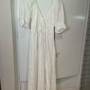 Hill House White Long Sleeve Dress